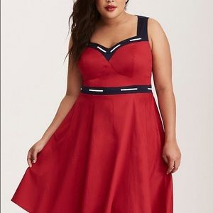RETRO CHIC LACE UP SWING DRESS